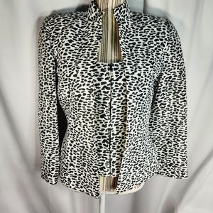 Flores & Flores Black & White Animal Print 2-PC Top & Matching Jacket Set Size 8